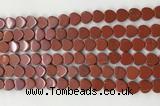 CHG121 15.5 inches 8mm flat heart red jasper beads wholesale