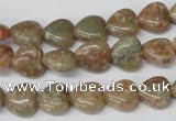 CHG14 15.5 inches 10*10mm heart New unakite gemstone beads wholesale