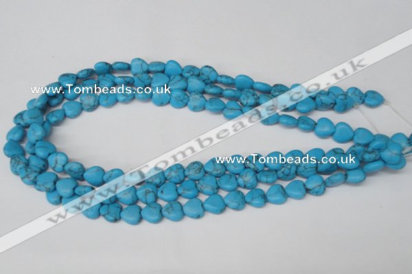 CHG15 15.5 inches 10*10mm heart turquoise gemstone beads wholesale