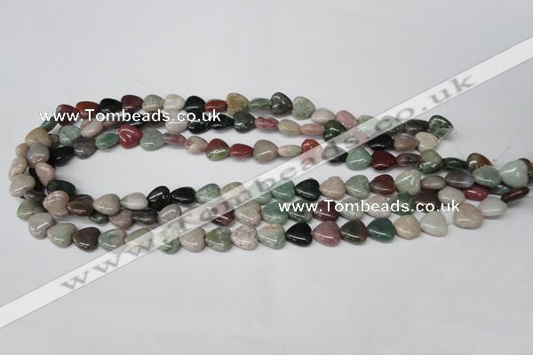 CHG17 15.5 inches 10*10mm heart Indian agate gemstone beads wholesale