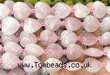 CHG201 15 inches 20mm heart rose quartz beads wholesale