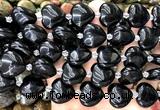 CHG216 15 inches 20mm heart black agate beads wholesale