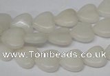 CHG23 15.5 inches 10*10mm heart white jade gemstone beads wholesale