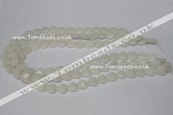 CHG23 15.5 inches 10*10mm heart white jade gemstone beads wholesale