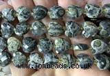 CHG316 15 inches 12mm faceted heart kambaba jasper beads