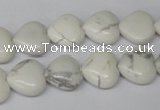 CHG32 15.5 inches 12*12mm heart white howlite turquoise beads wholesale