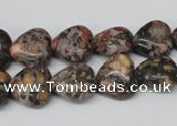 CHG35 12*12mm heart red leopard skin jasper beads wholesale