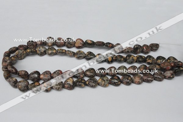 CHG35 12*12mm heart red leopard skin jasper beads wholesale
