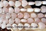 CHG351 15 inches 14mm faceted heart rose quartz beads wholesale