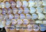 CHG371 15 inches 14mm faceted heart opalite beads wholesale