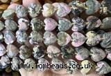 CHG373 15 inches 14mm faceted heart rhodonite gemstone beads