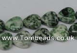 CHG38 15.5 inches 12*12mm heart green spot jasper beads wholesale