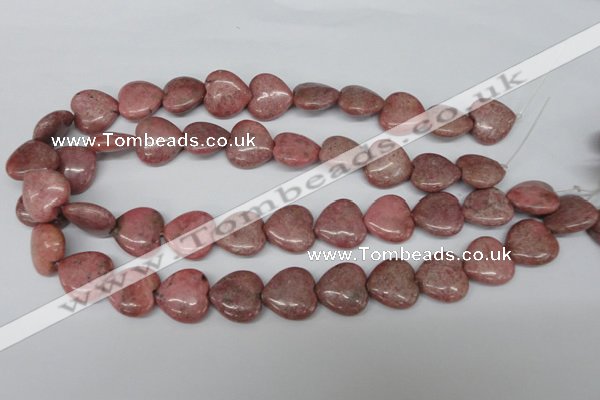 CHG42 15.5 inches 14*14mm heart rhodochrosite beads wholesale