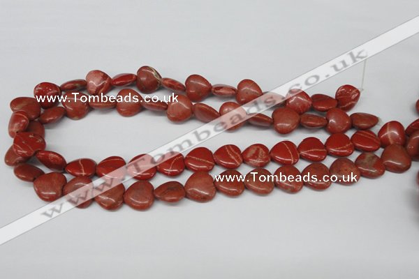 CHG49 15.5 inches 14*14mm heart red jasper beads wholesale