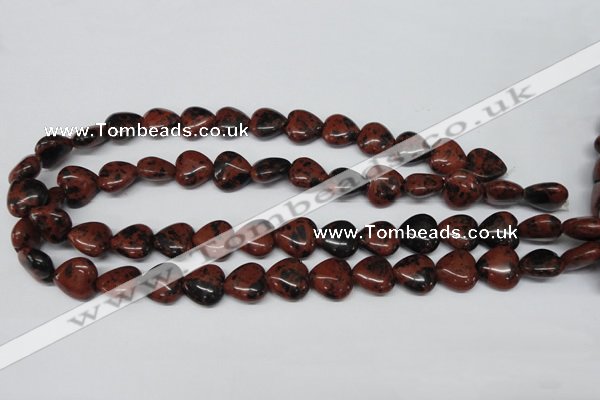 CHG51 15.5 inches 14*14mm heart mahogany obsidian beads wholesale