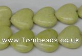 CHG52 15.5 inches 14*14mm heart lemon jade gemstone beads wholesale