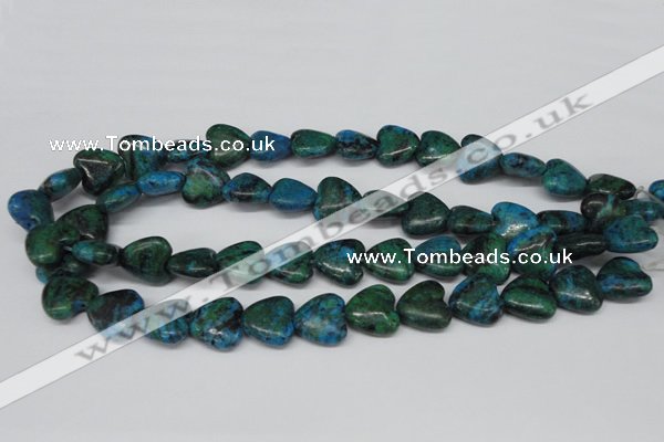 CHG61 15.5 inches 16*16mm heart dyed chrysocolla beads wholesale
