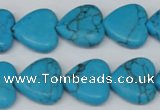 CHG63 15.5 inches 16*16mm heart turquoise beads wholesale