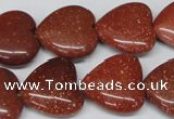 CHG70 15.5 inches 18*18mm heart goldstone beads wholesale