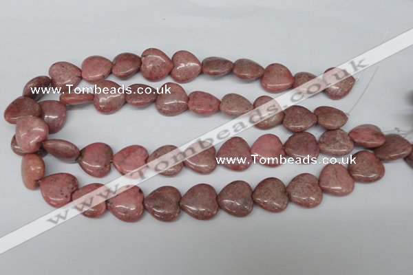 CHG71 15.5 inches 18*18mm heart rhodochrosite beads wholesale