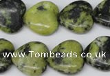 CHG72 15.5 inches 18*18mm heart yellow turquoise beads wholesale