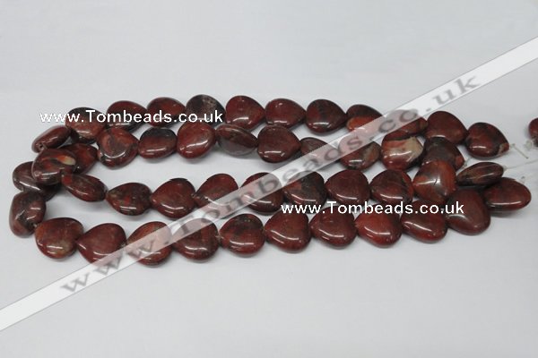 CHG73 15.5 inches 18*18mm heart brecciated jasper beads wholesale