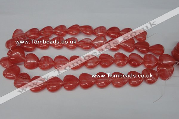 CHG74 15.5 inches 18*18mm heart cherry quartz beads wholesale