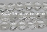 CHG92 15.5 inches 10*10mm faceted heart white crystal beads wholesale