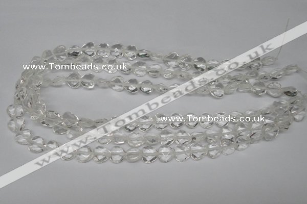 CHG92 15.5 inches 10*10mm faceted heart white crystal beads wholesale