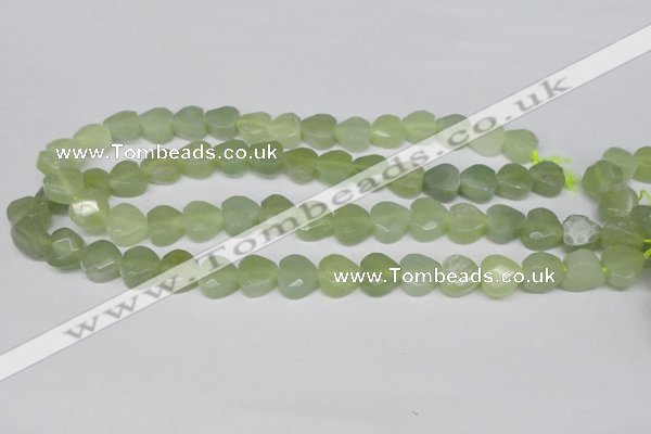 CHG93 15.5 inches 12*12mm faceted heart New jade beads wholesale