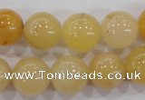 CHJ06 15.5 inches 14mm round honey jade stone beads wholesale