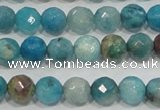 CHM212 15.5 inches 8mm faceted round blue hemimorphite beads