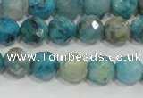 CHM213 15.5 inches 10mm faceted round blue hemimorphite beads