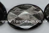 CHS10 15.5 inches 30*40mm faceted oval natural hypersthene gemstone beads