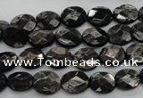 CHS11 15.5 inches 8*10mm faceted oval natural hypersthene beads