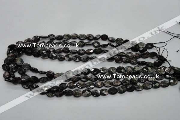 CHS11 15.5 inches 8*10mm faceted oval natural hypersthene beads