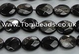 CHS12 15.5 inches 10*12mm faceted oval natural hypersthene beads