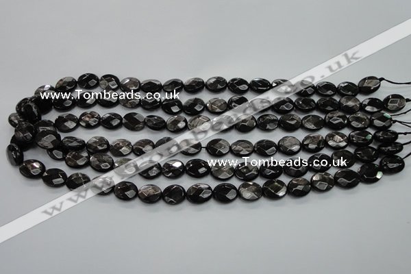 CHS12 15.5 inches 10*12mm faceted oval natural hypersthene beads
