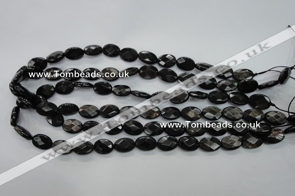 CHS14 15.5 inches 10*14mm faceted oval natural hypersthene beads