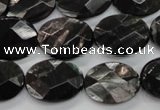 CHS15 15.5 inches 15*20mm faceted oval natural hypersthene beads