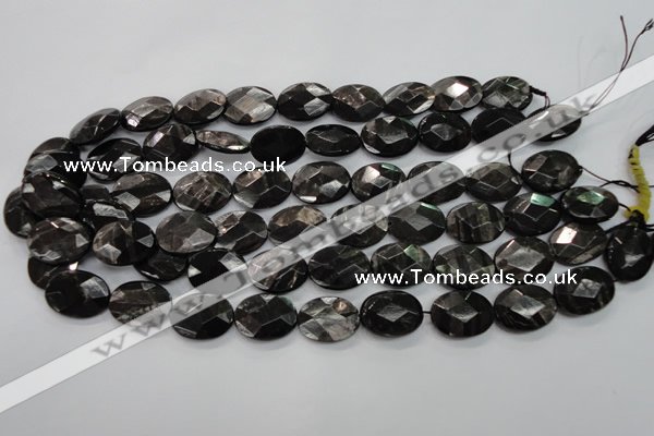 CHS15 15.5 inches 15*20mm faceted oval natural hypersthene beads