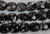 CHS25 15.5 inches 10*10mm faceted square natural hypersthene beads