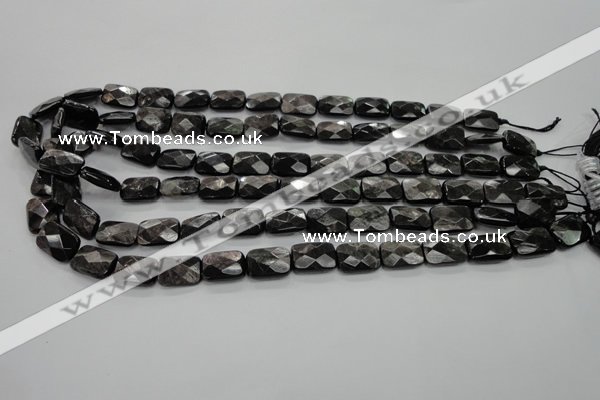 CHS35 15.5 inches 10*14mm faceted rectangle natural hypersthene beads