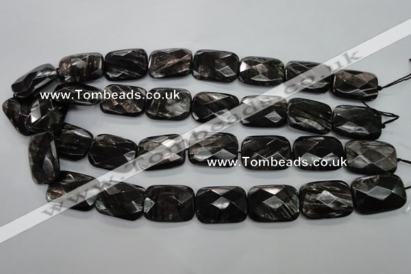 CHS39 15.5 inches 18*25mm faceted rectangle natural hypersthene beads