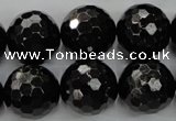 CHS50 15.5 inches 18mm faceted round natural hypersthene beads