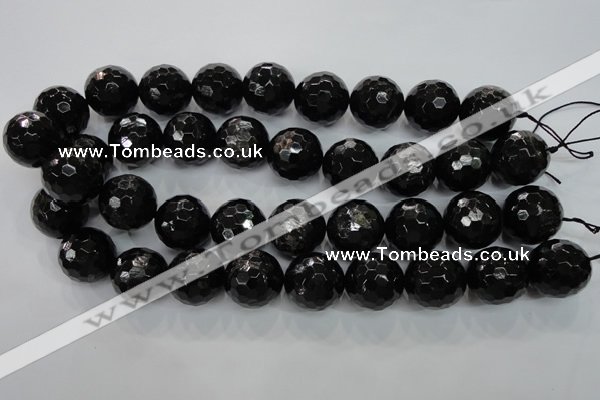 CHS51 15.5 inches 20mm faceted round natural hypersthene beads