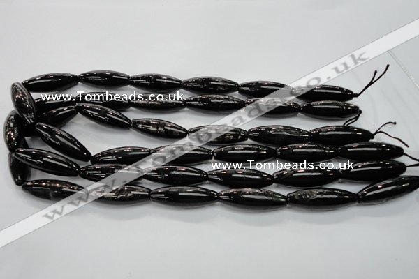 CHS56 15.5 inches 10*30mm rice natural hypersthene beads