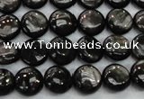 CHS60 15.5 inches 10mm flat round natural hypersthene beads