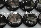 CHS65 15.5 inches 20mm flat round natural hypersthene beads