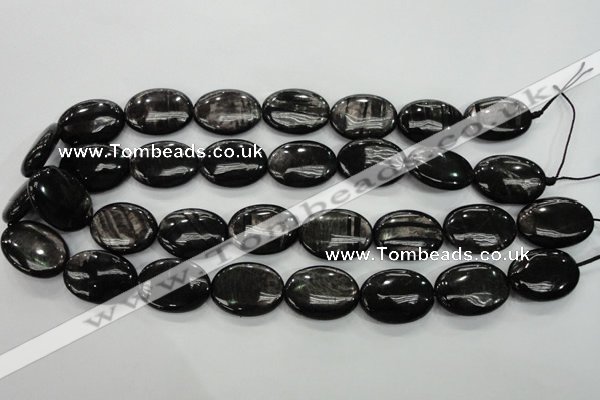 CHS75 15.5 inches 18*25mm oval natural hypersthene beads